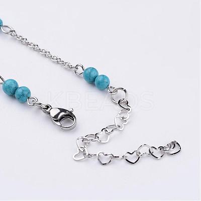 304 Stainless Steel Chain Anklets AJEW-AN00170-01-1