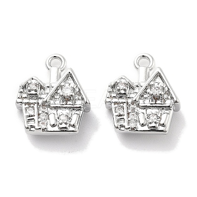 Micro Pave Clear Cubic Zirconia Pendants KK-M102-08P-1
