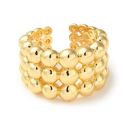 Rack Plating Brass Open Cuff Rings for Women RJEW-M162-11G-1