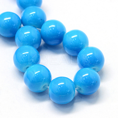 Baking Paint Glass Round Bead Strands DGLA-Q020-8mm-31-1