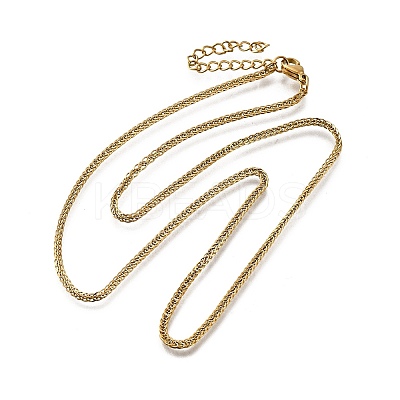 2MM 304 Stainless Steel Wheat Chain Necklaces for Men STAS-V011-03C-G-1