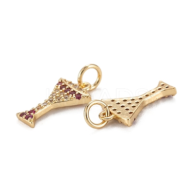 Brass Cubic Zirconia Charms X1-ZIRC-C024-13G-1