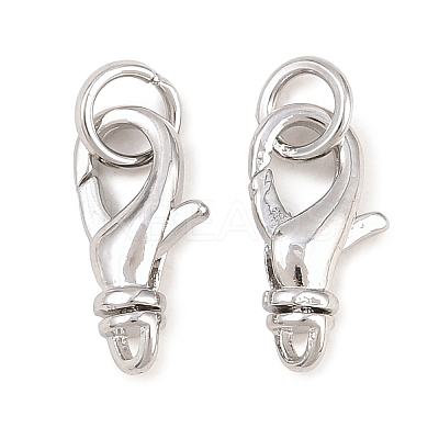Brass Lobster Claw Clasps KK-H287-08A-P-1