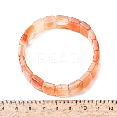 Dyed & Heated Natural Carnelian Faceted Beaded Stretch Bracelets for Women BJEW-K251-08E-1