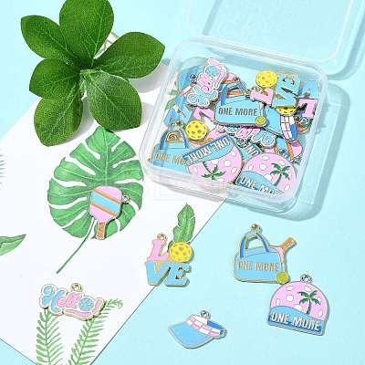 24Pcs 12 Styles Alloy Enamel Pendants ENAM-FS0003-68-1