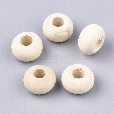 Unfinished Wood Beads WOOD-S053-03-1