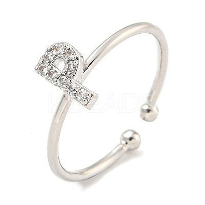 Rack Plating Brass Open Cuff Rings for Women RJEW-F162-02P-P-1