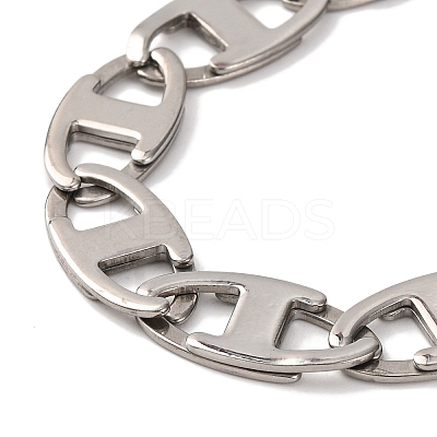 201 Stainless Steel Oval Mariner Link Chain Necklace NJEW-F222-37P-06-1