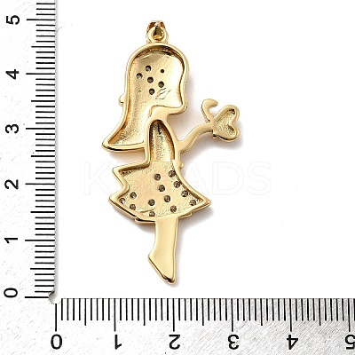 Brass Micro Pave Cubic Zirconia Pendants KK-H519-02A-G-1