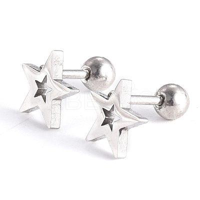 Tarnish Resistant 201 Stainless Steel Barbell Cartilage Earrings EJEW-R147-09-1