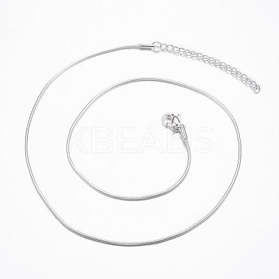 304 Stainless Steel Snake Chain Necklaces NJEW-E087-01S-1