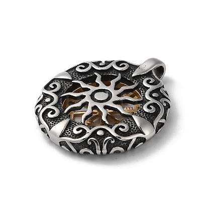 Ion Plating(IP) 304 Stainless Steel Pendants STAS-D014-20AS-1