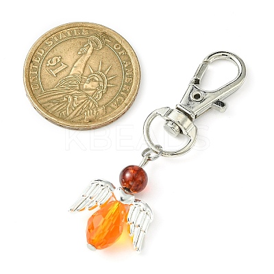 Angel Glass Pendant Decoration HJEW-JM01557-05-1