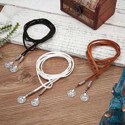 3Pcs 3 Colors Wool Cord Lariat Necklaces Set NJEW-AN0001-27-1