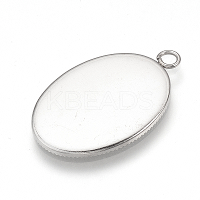 Tarnish Resistant 304 Stainless Steel Pendant Cabochon Settings X-STAS-T008-123-1