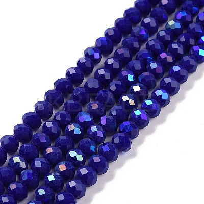 Electroplate Opaque Solid Color Glass Beads Strands EGLA-A034-P2mm-L12-1