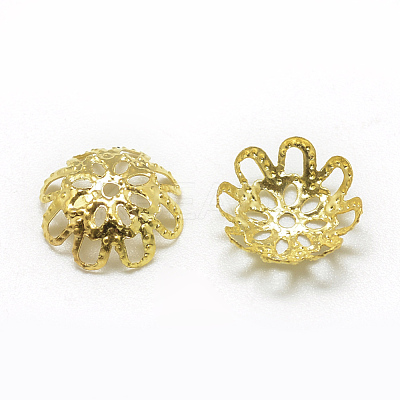 Plated Iron Fancy Bead Caps X-IFIN-S696-33G-10mm-1