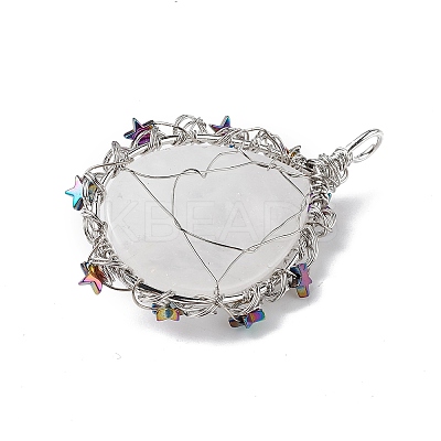 Natural Quartz Crystal Big Pendants G-L524-09P-07-1
