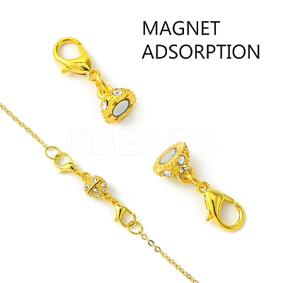 Brass/Alloy Rhinestone Magnetic Clasps DIY-YW0009-48-1