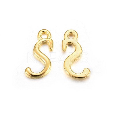 Golden Plated Alloy Letter Pendants LS-PALLOY-J718-01G-S-1