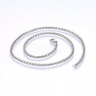 Non-Tarnish 304 Stainless Steel Wheat Chain Necklaces NJEW-F227-05P-01-1