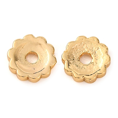 Flower Brass Beads KK-K378-40G-1