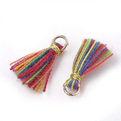 Polycotton(Polyester Cotton) Tassel Pendant Decorations X-FIND-S281-01-1