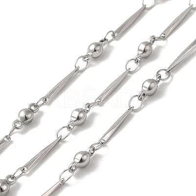 Tarnish Resistant 304 Stainless Steel Faceted Rectangle Link Chains CHS-E012-03P-1