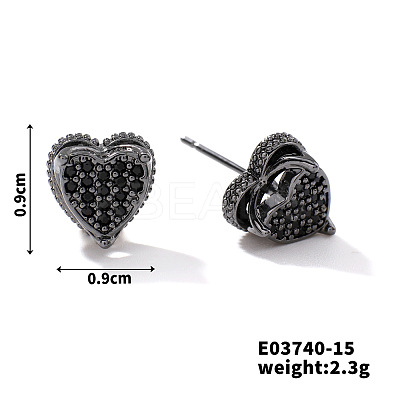 Chic Brass Cubic Zirconia Stud Earrings ZD1304-7-1