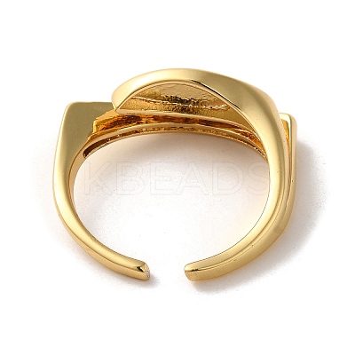 Brass Micro Pave Cubic Zirconia Adjustable Rings RJEW-K259-01A-G-1