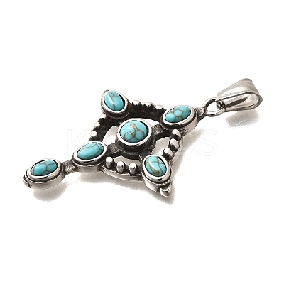 Dyed Synthetic Turquoise Pendants STAS-R140-05AS-04-1