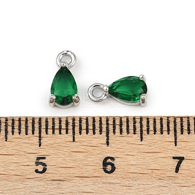 Brass Micro Pave Cubic Zirconia Pendants KK-K374-07P-01-1