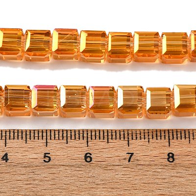 Electroplate Glass Beads Strands EGLA-H108-01A-AB10-1