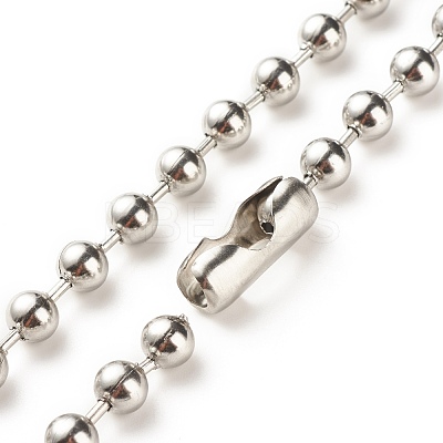 Non-Tarnish 304 Stainless Steel Ball Chains Necklace for Women NJEW-JN03892-01-1