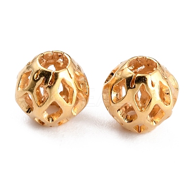 Long-Lasting Hollowed Plated Brass Beads LS-KK-O133-003C-G-1