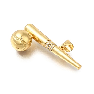 Rack Plating Brass Micro Pave Cubic Zirconia Pendants ZIRC-F142-32A-G-1