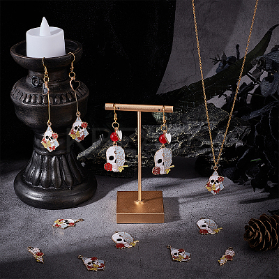 30Pcs 3 Style Halloween Alloy Enamel Pendants ENAM-SC0003-13-1