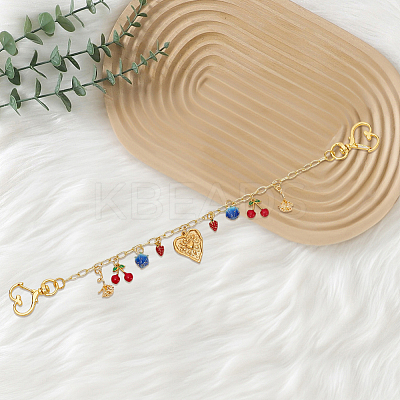 1Pc Fruit Style Brass Bag Decorative Chains HJEW-SC0003-25-1