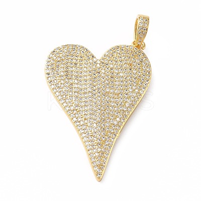 Rack Plating Brass Micro Pave Cubic Zirconia Pendants KK-E281-01G-06-1