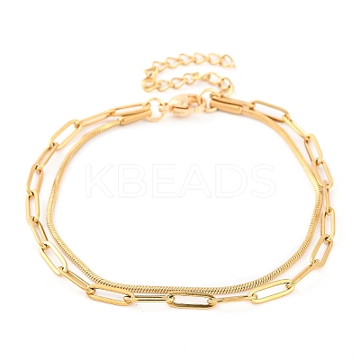 304 Stainless Steel Multi-Strand Chain Bracelets LS-BJEW-G711-03F-G-1