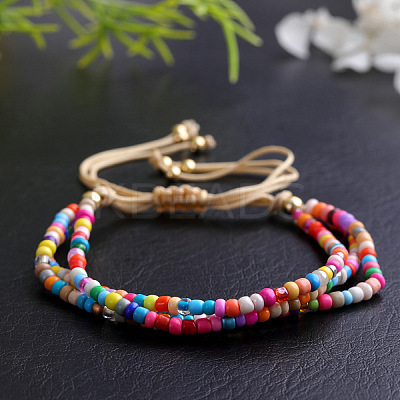 Adjustable Resin Beaded Multi-strand Bracelets for Women FS8749-1