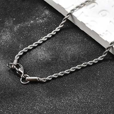 Tarnish Resistant 304 Stainless Steel Rope Chain Necklaces LS-STAS-S029-01-1