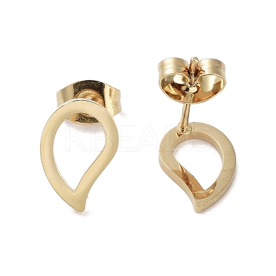 PVD Vacuum Plating 304 Stainless Steel Stud Earrings for Women EJEW-A048-30G-1