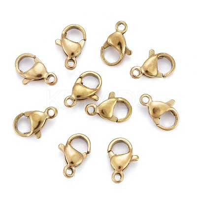 Ion Plating(IP) 304 Stainless Steel Lobster Claw Clasps X-STAS-H353-B-02G-1
