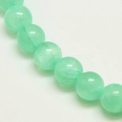 Dyed Natural Green Jade Beads Strands JBS053-8MM-27-1