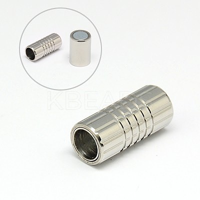 Tarnish Resistant 304 Stainless Steel Magnetic Clasps with Glue-in Ends STAS-K006-4mm-33C-1