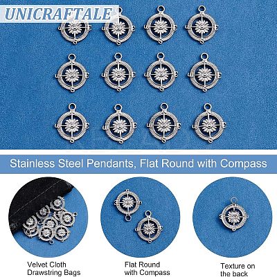 304 Stainless Steel Pendants STAS-UN0037-65-1