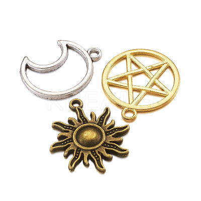 Tibetan Style Alloy Pendants TIBEP-TA0004-02-RS-1