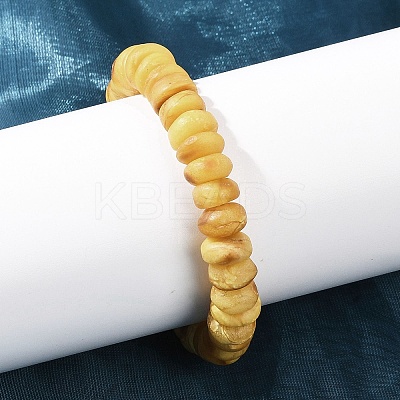 Natural Amber Beaded Stretch Bracelets for Men Women BJEW-L710-01B-1