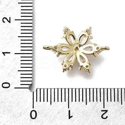Brass Clear Cubic Zirconia Snowflake Connector Charms LS-KK-Q048-19G-1